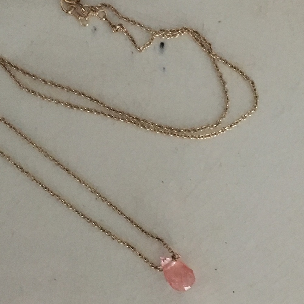 Dogeared Necklace - pink/light coral stone